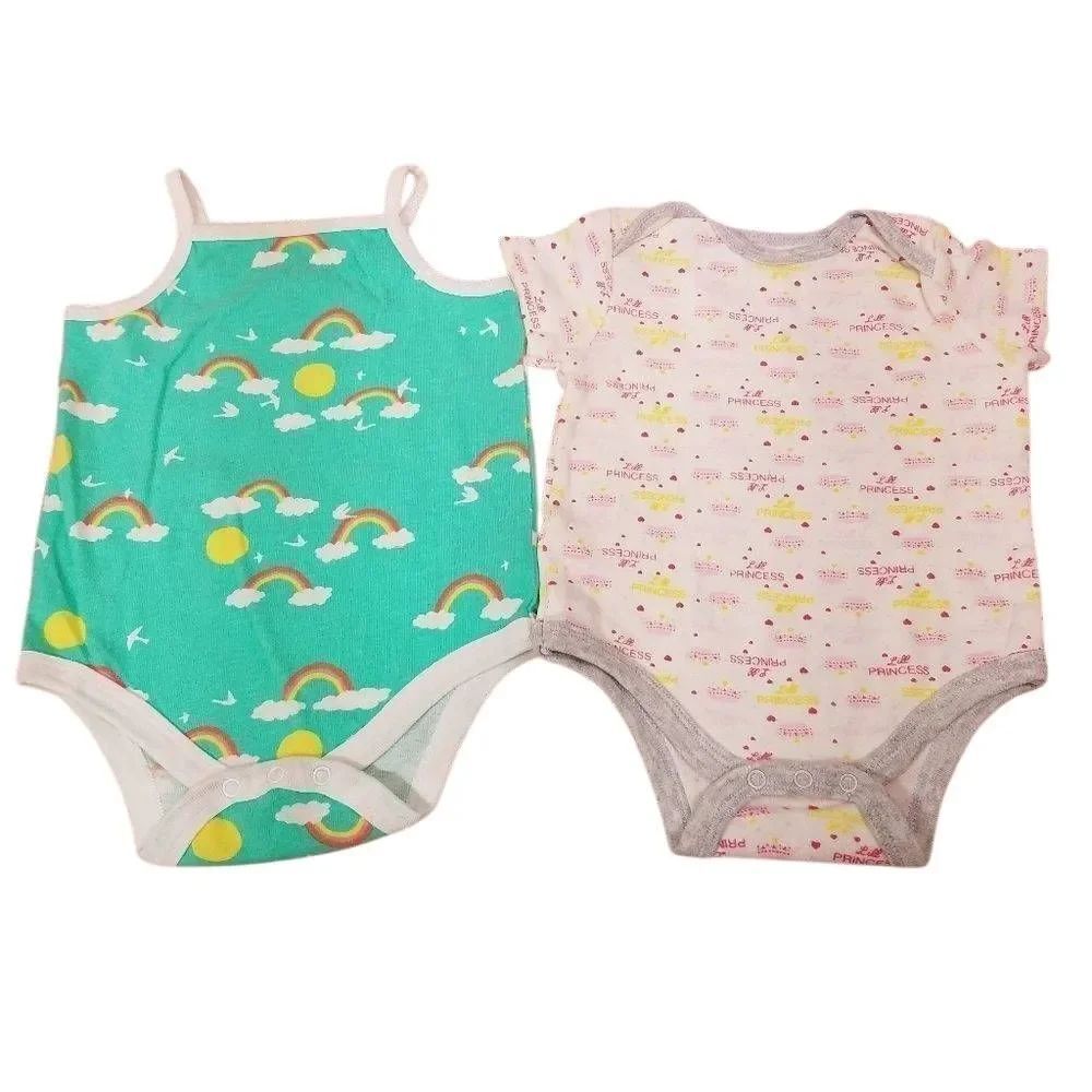 2 onsies. Rainbow, princess 3-6 months